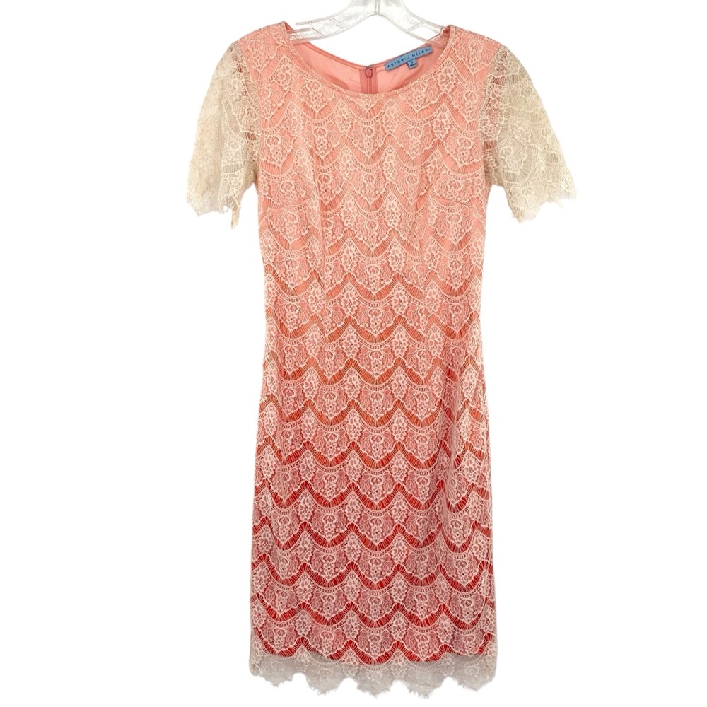 Antonio Melani Coral Ombre Lace Overlay Dress